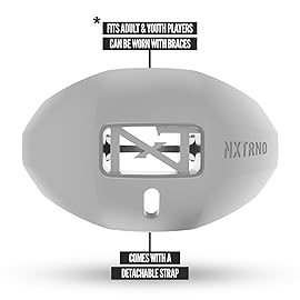 Nxtrnd One Football Mouth Guard, Strap Included, Fits Adult & Youth (Grey)