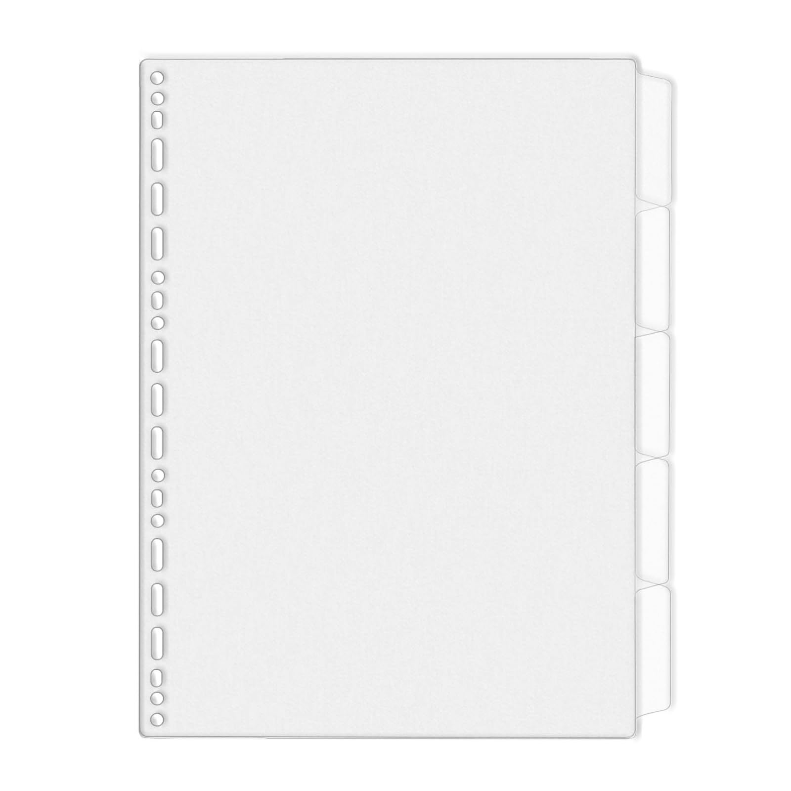 A4 Binder Dividers Frosted 5-Tab Planner Inserts