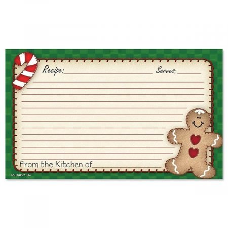 Amazon.com: Gingerbread Man Christmas Recipe Cards, 3x5 Inch, Set of 50  uncoated Blank Recipe Cards, Large Index Card Fits Standard Recipe Box,  Single-Sided : Home & Kitchen