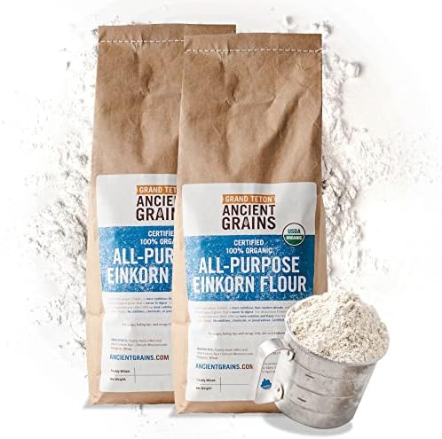 Grand Teton Ancient Grains - 100% Organic All-Purpose Einkorn Flour, Einkorn Flour Organic & Non-GMO, Einkorn Flour, Rich in Vitamins & Minerals, Unbleached Einkorn Grain Flour, 10 lbs