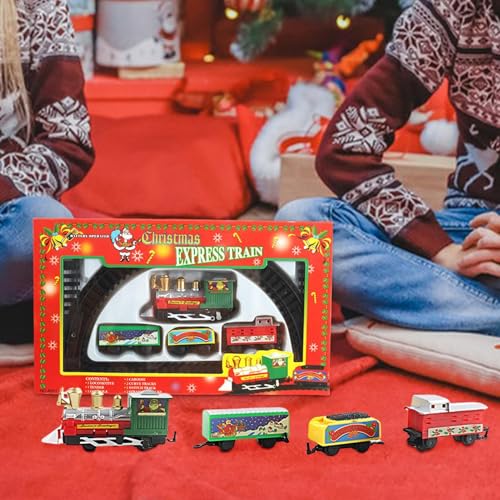 Conjunto de trem infantil, conjunto de trem elétrico,Trens infantis de Natal com trilhos - Conjuntos