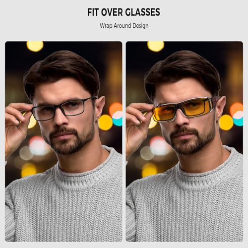 Image of Over Glasses Sunglasses for Men Women, Fit Over Sunglasses Polarized UV400 Protection Sunglasses for Driving 06