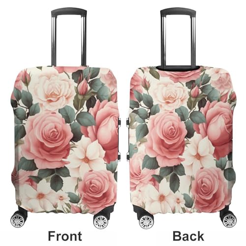 Luggage Cover Elastic Washable Suitcase Cover Dust-Proof Rose Floral Travel Luggage Cover Fashion Suitcase Protector Thickened Baggage Cover Fit 18-32 Inch Luggage M3