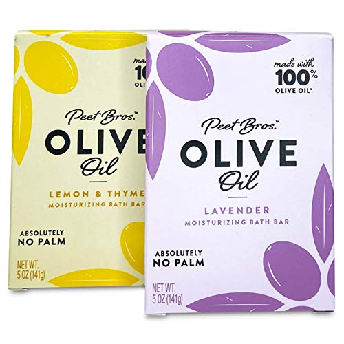 Peet Bros. Palm Oil-Free Olive Oil Bar Soap Set, 5oz: Lavender + Lemon & Thyme