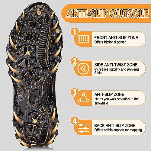 Kalkal Rubber Boots for Men, Waterproof Mid Calf Mens Rubber Rain Boots with 6mm Neoprene, Insulated Work Mud Boots for Men Working Farming Fishing, Size 5-142