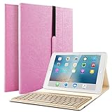 Boriyuan iPad Keyboard Case for iPad Air 2019(3rd Gen)10.5'/iPad Pro 10.5' 2017-7 Colors Backlit Detachable Wireless Keyboard Smart Cover with Magnetic Auto Sleep/Wake Feature for iPad 10.5'-Rose Red