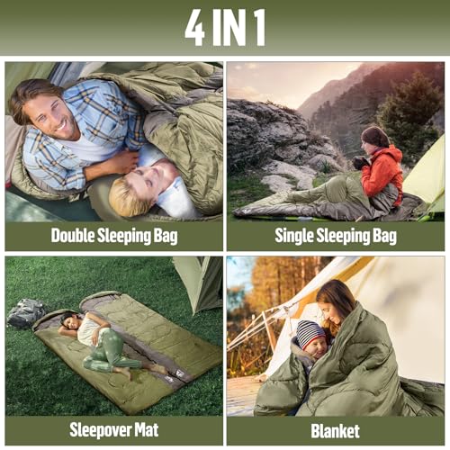 Image of Night Cat Camping Sleeping Bag for Adults 3 Seasons Portable Lightweight Backpacking Hiking Traveling Indoor Outdoor Temperature 5-15℃ 2.6x6.3ft Switch to a Quilt or Blanket