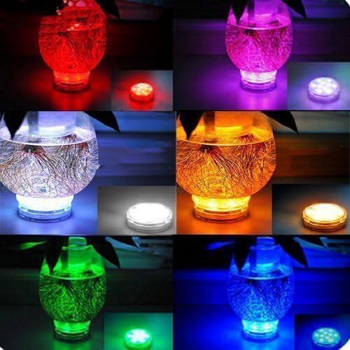 Creatrek Submersible LED Lights, Submersible Pool Lights RGB Underwater Pool Lights for Jack-o-Lanterns Vase Party Halloween Christmas Display 3Pack