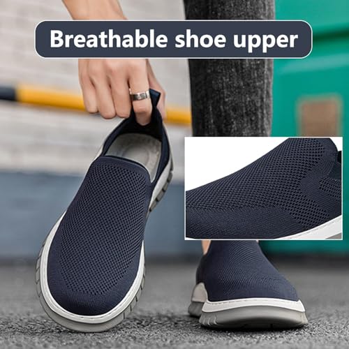 Men's Canvas Loafers, Anti Slip on Walking Shoes for Men, Breathable Orthopedic Casual Sneakers with Arch Support Lightweight Mesh Beach Boat Shose for Driving Walking Outdoor4