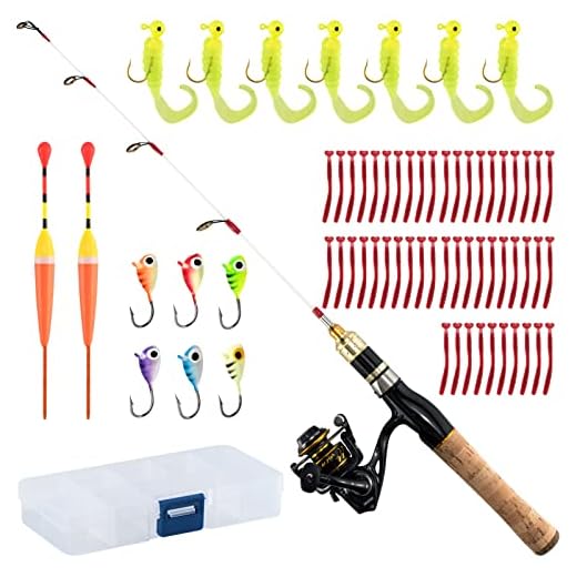 Dr.Fish Ice Fishing Rod and Reel Combo Ice Fishing Poles Gear Complete Kit Winter Spinning Pole and Reel Package Travel Jigs Lures Tackle