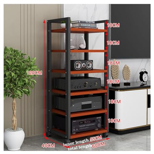 HONGKEFIT AV Media Stand Corner Shelf, CD Rack Entertainment Stereo Component Organizer with Height Adjustable Wooden Shelf for DVD Players, Game Consoles (Color : C-6)