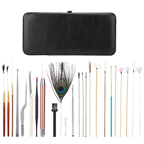 Chazcool 23PCS Ear Pick, Ear Pick Ear Wax Removal Kit, Ear Wax Removal Tool with Storage Box, Ear Wax Tool (Black)
