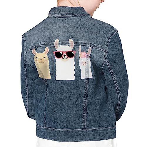 Cool Llamas Kids' Denim Jacket - Llama Inspired Gift - Llama Themed Apparel