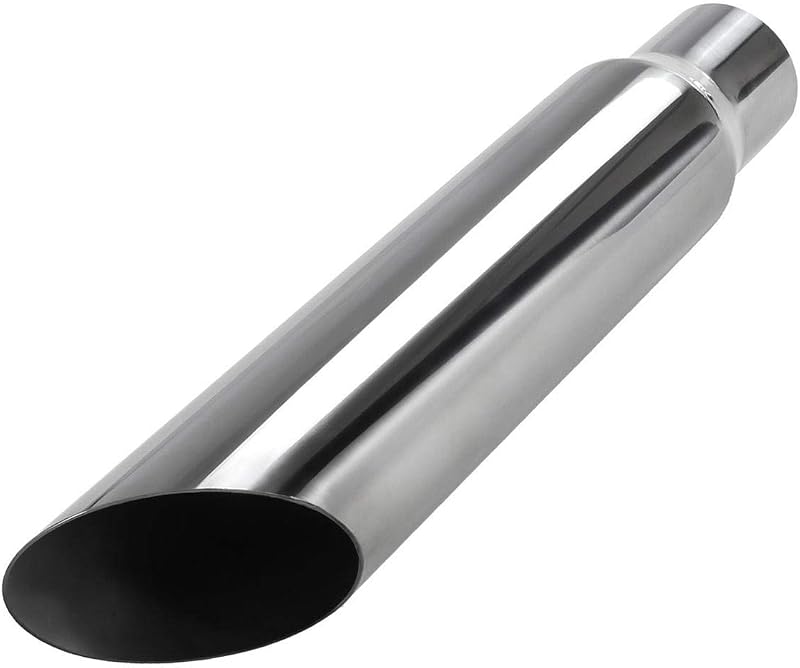 Ponteira de escapamento Upower em aço inoxidável 304 polido, entrada 2,25" e saída 3", 40,64 cm – 1 unidade