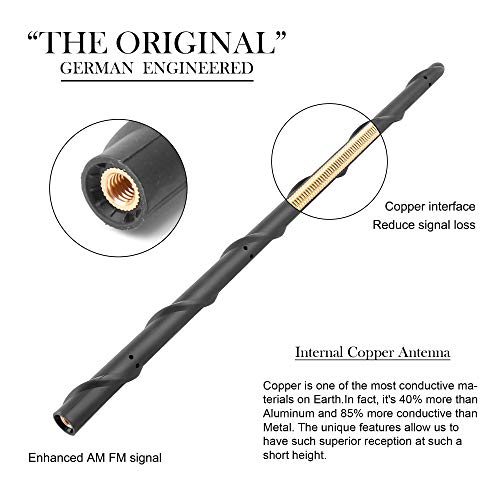 KSaAuto Antenna for Jeep Wrangler JK JL JLU JKU Gladiator JT 2007-2023, Jeep Wrangler Accessories, 13 Inch Jeep Wrangler Antenna Replacement, Jeep Gladiator Antenna Radio Reception - Thumbnail 3