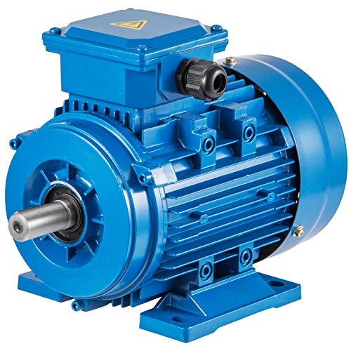 Mophorn Motor Eléctrico Monofásico B3, Motores Eléctricos de Alta Calidad 3 Fases Motor Hormigonera, Base Rígido Motor Hormigonera Eléctrico 750W, Voltaje 2 Polos Potencia 1.5KW