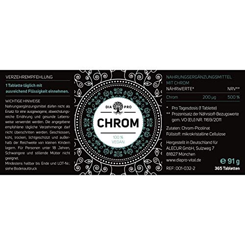 Chrom-Tabletten DiaPro Chrom 365 Stück hochdosiert