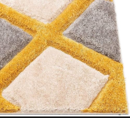 Image of Shaggy Carpet for Living Room 9 X 12 FEET Fluffy Plush Area Rug, Thick Fur Floor Carpet Modern Cozy Rug for Home Decor, Kids Room Bedside Hall, Durable Comfortable Shaggy Rug (SilverYellow X)