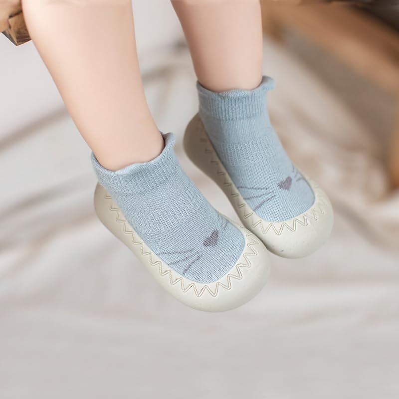2 Pairs Baby Sock Shoes Infant Boys Girls Non Slip Shoes Slippers Toddler First Walking Shoes Slip-on Sneakers - Image 6