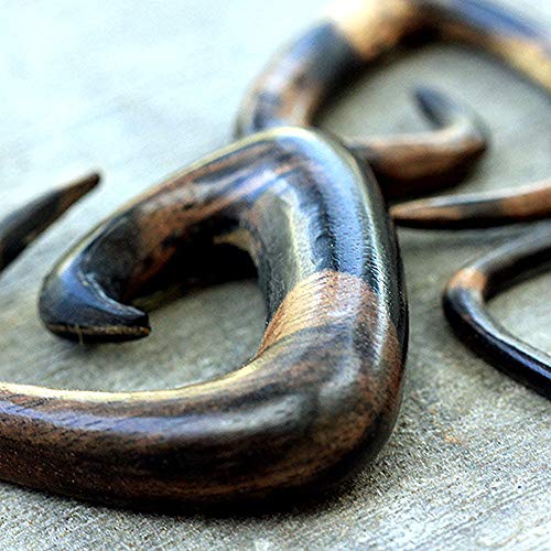 Organic Sono Wood Triangle Shaped Spiral Taper (00Ga) #TOP2
