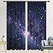 EGLGCC Galaxy Space Curtains Extra Long Wide Boys Celestial Kids Star Dark Cool Nursery Gaming Gamer 52W x 84L Inch Rod Pocket for Bedroom Living Dining Room Window Drapes Treatment Fabric 2 Panels