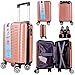 Underseat 40 x 25 x 20 cm Carry on Travel Trolley Case with Detachable Wheels (Rose Gold)