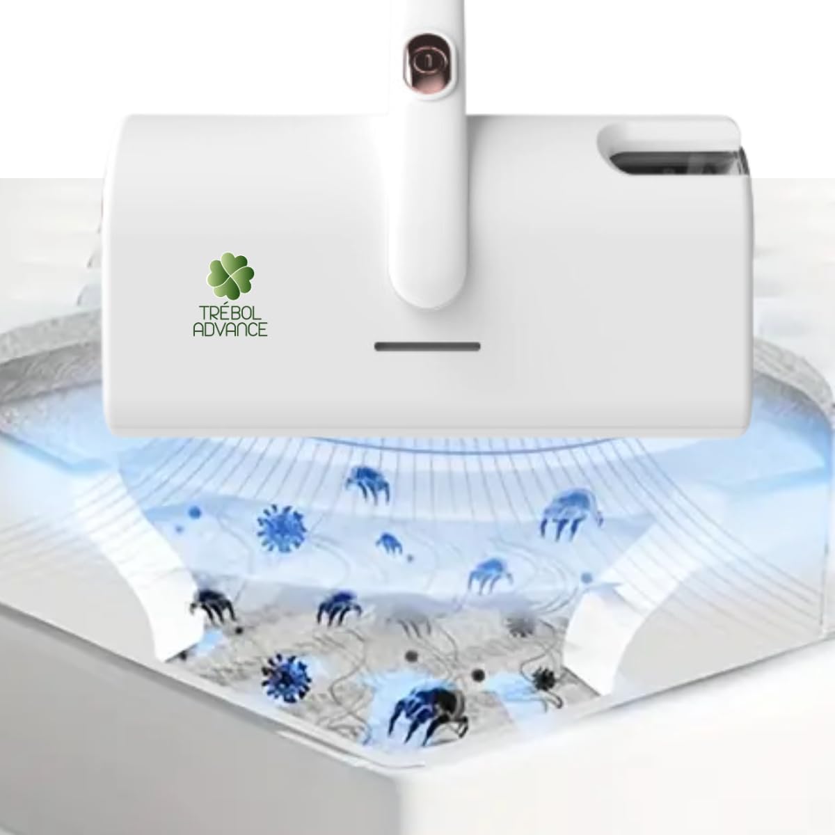 Aspirador Antiácaros 400W Aspirador de Colchones y Tapicerías para Eliminar ácaros con Cable. (Blanco)