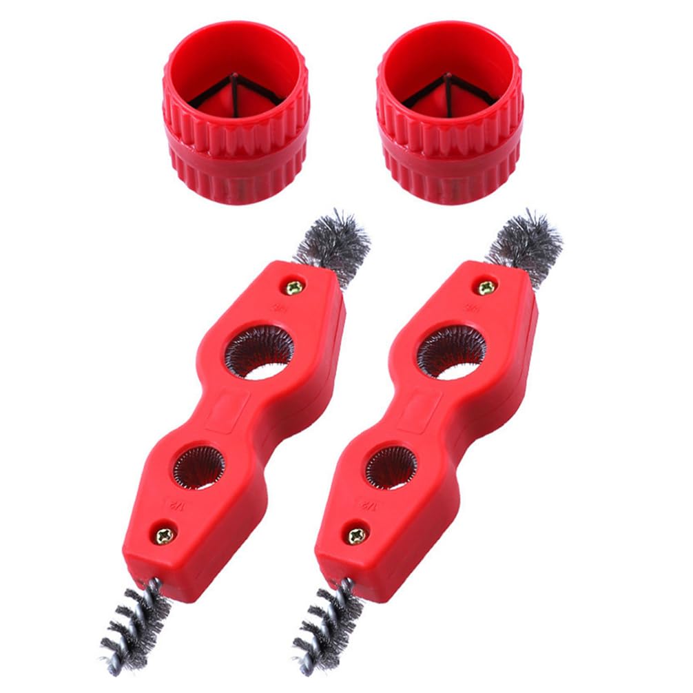 Mikikit 1 Set Copper Tube Polisher Steel Wire Inner-outer Reamer Tube Brush Aluminum Cleaner Deburring Reamer Easy-to-use for Diy Professionals