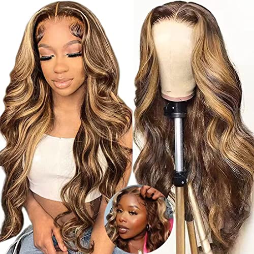Unice Pre Cut Lace Glueless Wear Go Wig Body Wave Honey Blonde Highlight 6X4.75 Hd Lace Closure Wig Human Hair Pre Plucked Ready To Wear Beginners Wig 18Inch #TOP2