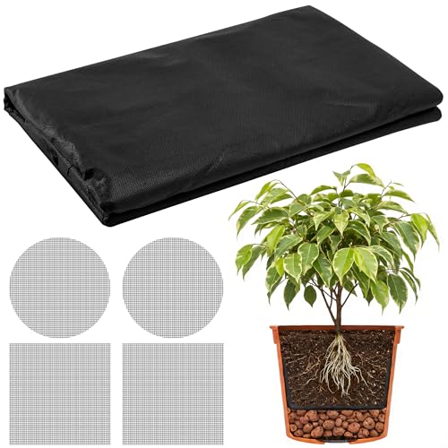 GIONAR 2M x 1M Filtervlies für Blumentöpfe - Schneidbar Vlies für Pflanztöpfe mit Drainagegitter - 50g/m² Pflanzkübel Blumenkübel Unkrautvlies Drainagevlies vor Staunässe