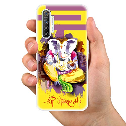 Image of Fashionury inchSHRI GANESHAYE Namah Soft Silicon Lightweight Slimfit Printed Back Cover for Realme XT
