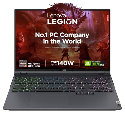 Image of Lenovo Legion 5 Pro AMD Ryzen 7 5800H 16 inch (40.64cm) QHD IPS 165Hz 500Nits Gaming Laptop (32GB /1TB SSD /Win 11 /Office 2021 /NVIDIA RTX 3070 8GB /Alexa /3 Month Game Pass /Storm Grey /2.45Kg), 82JQ011EIN