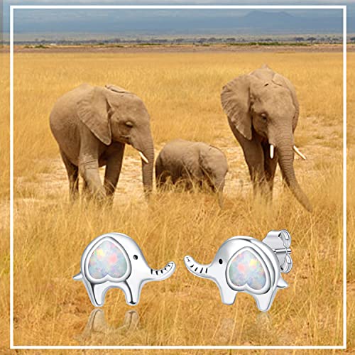 Pendientes de elefante plata pequeños para uso diario de mujer 4