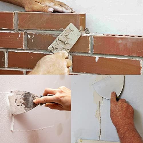 MHAEACU Wallpaper Scraper 6pcs Stainless Steel Paint Scraper Tool Putty Knife Filling Knife Set Drywall Joint Knife Spackle Knife Plastering Tools for Wall Decoration Paint Removal