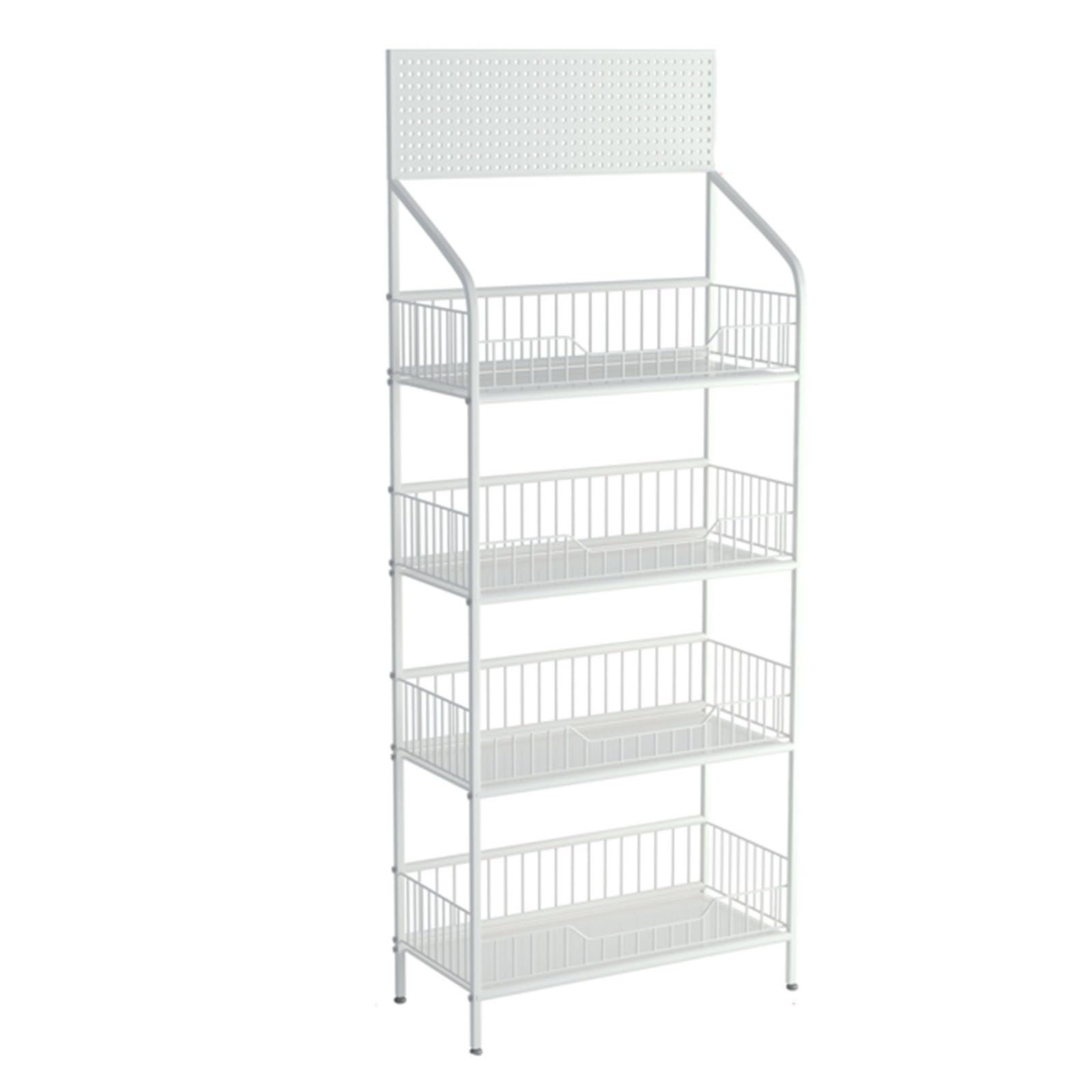 Carrito de almacenamiento de 4 niveles con ganchos para organizar verduras