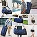 Rolling Duffle Bag with Wheels,86L 30”Folding Duffle Backpack with 2 Wheels,Travel Bag with Separate Shoe Compartment,Dark Blue