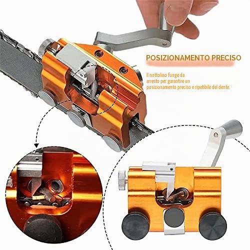 Affilatrice portatile per motosega a manovella, universale, per una manutenzione facile ed efficiente della catena