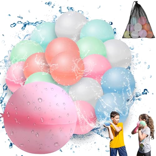 Globos de Agua, 18PCS Globos de Agua Reutilizables, Silicona Globos Agua de llenado Rápido, Globos de Agua para Fiesta Verano, Adecuado para Fiesta, Juguetes de Playa, Juguetes de Piscina