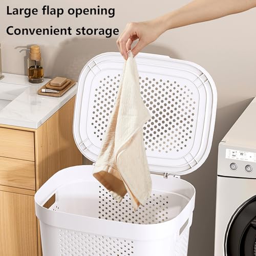 Cesta de ropa transpirable con tapa: adiós a cargar ropa pesada a mano 3