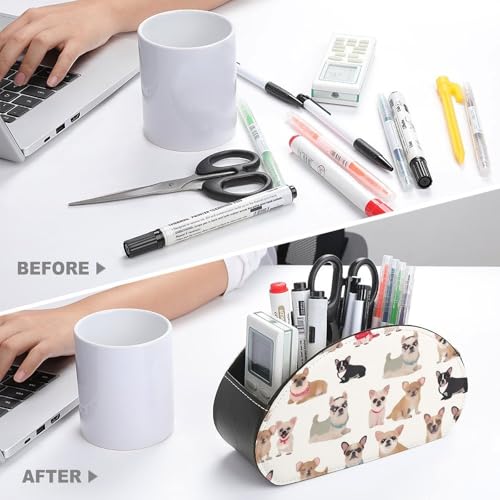 Organiseur de télécommande en cuir synthétique boîte de rangement de bureau
