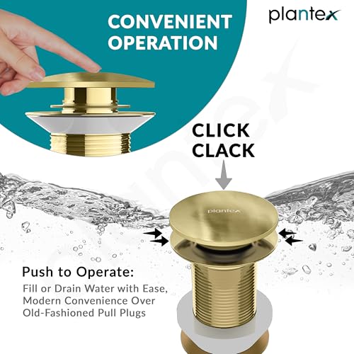 Image of Plantex Pure Brass Waste Coupling for Wash Basin /5 inch Drain Out let System Full Thread Sink Waste Coupling - Pack of 1 (Matt Gold)