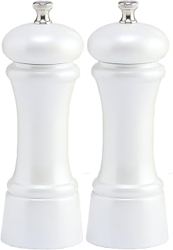 Chef Specialties Pepper Mill Salt Mill Set, Pearl Metallic