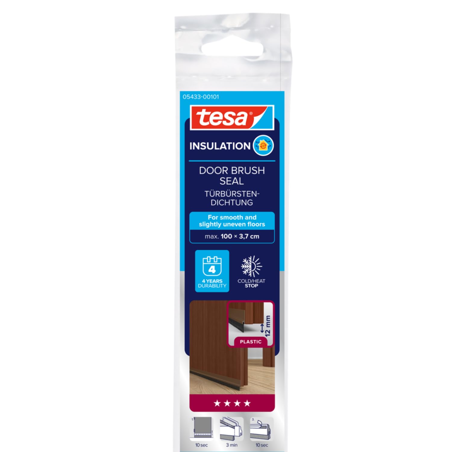 Tesa Tochtband I-profiel zelfklevend 2 jr wit 15mm x 10m kopen? | Tochtstrips deur