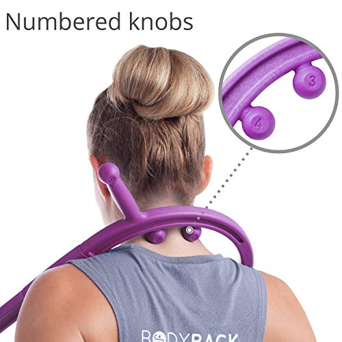 Body Back Buddy Jr - Back Massager (Next Gen 2020 Version) Handheld Massage Stick, Trigger Point Massage, Full Body Muscle Pain Relief (Purple Marbled) - Thumbnail 6