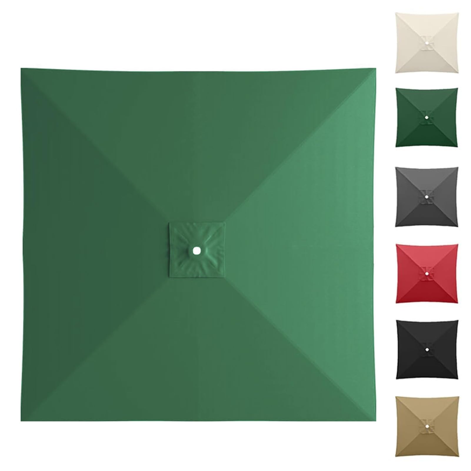 GAOXIAO Sun Umbrella Replacement Canopy, Parasol Replacement Canopy Cover Outdoor Cantilever Offset Parasol Top Cover Cloth for Patio Garden Weatherproof UV-Anti Dark green 2.5m 8ribs