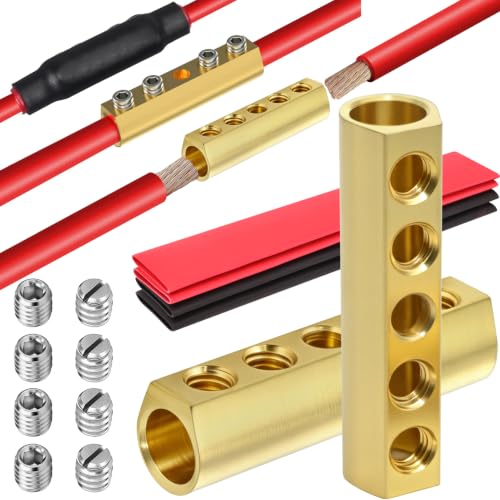 Conectores de cable 12-10 AWG de latón puro con fundas de tornillo