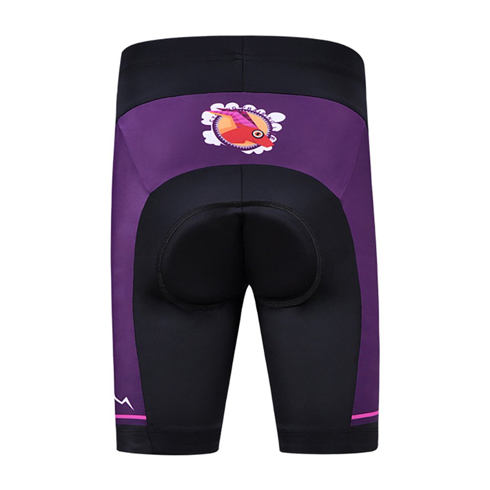 Kinder Jungen Fahrradbekleidung Set Mädchen Atmungsaktive Trikot Kurzarm & Radhose mit 3D Sitzpolster MTB Radsportanzug, Violett, 134/140(Herstellergröße: XL)