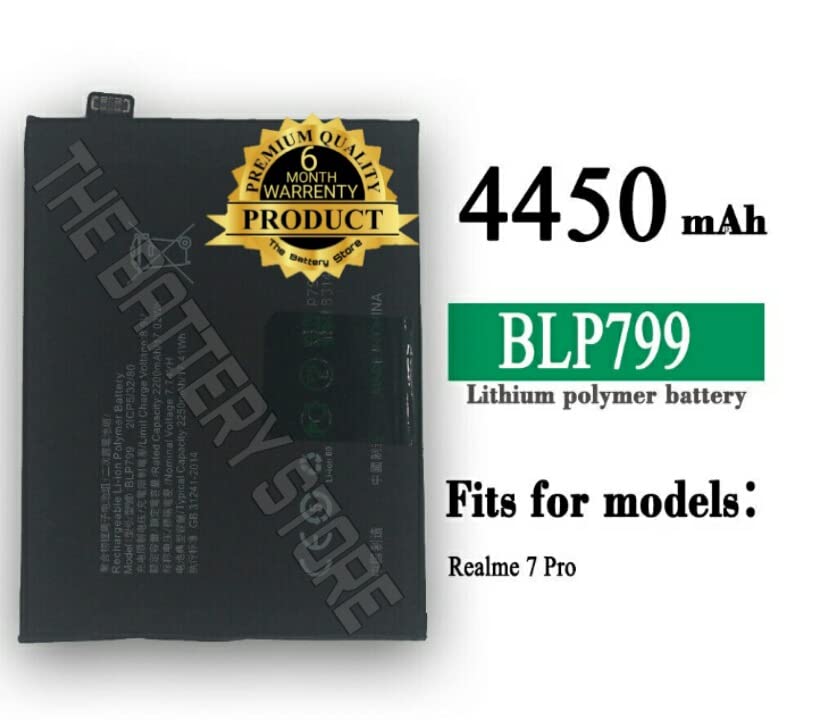 Image of THE BATTERY STORE Orignal BLP799 Battery for Realme X7 Pro Realme 7 Pro Narzo 20 Pro Battery with 6 Month Warranty and high Capacity Battery Backup.(BLP799)