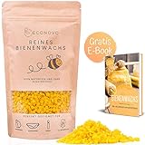 Econovo® 100% natürliches Bienenwachs ohne Zusätze - 200g gelbe Bienenwachs Pastillen vom Imker für Kosmetik, Bienenwachstücher, Kerzen, Holz- und Lederpflege (inkl. E-Book mit Rezepten)