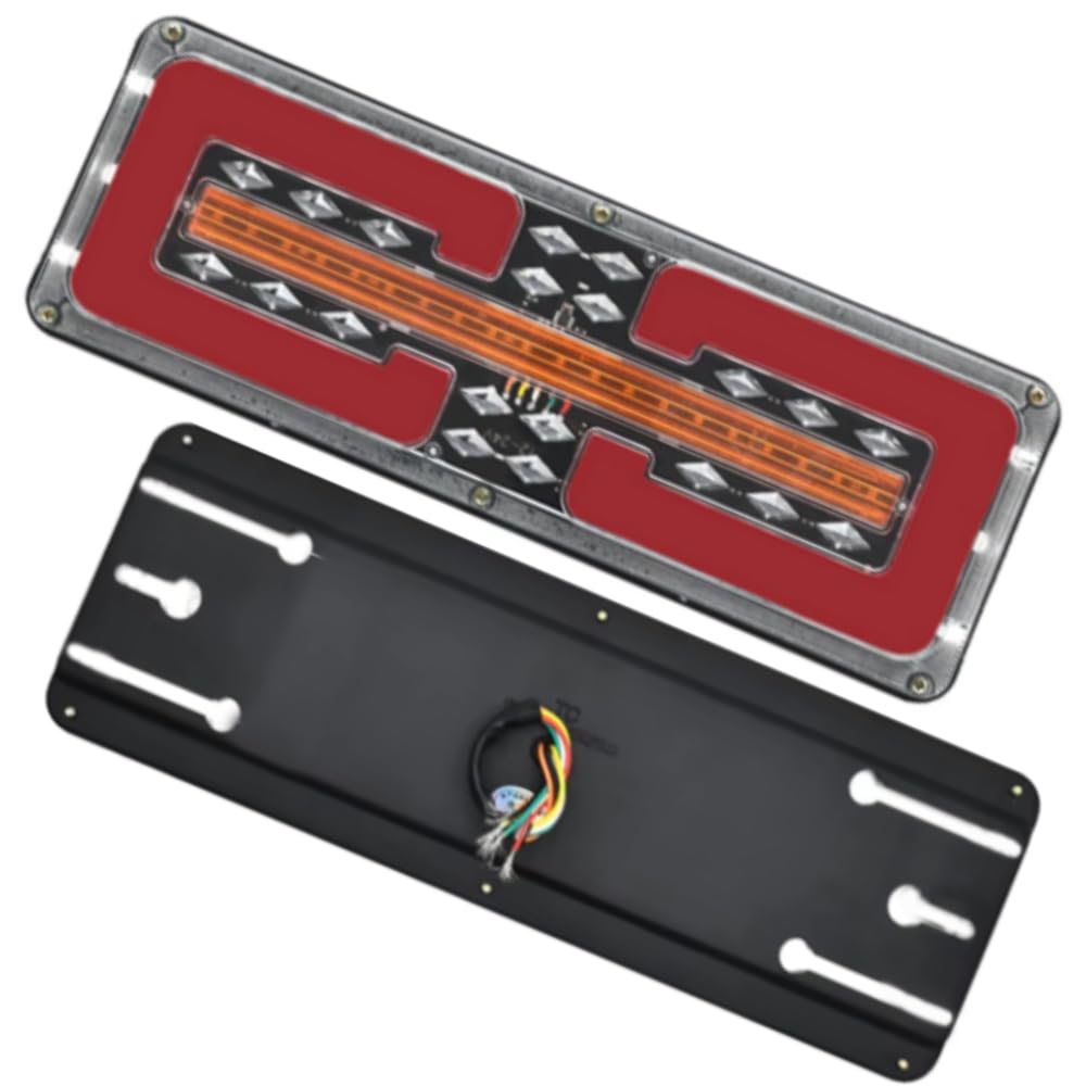 Riloer Fanale posteriore, indicatori di direzione, fanale posteriore freno, 2 pezzi, indicatori di direzione, fanale posteriore freno a LED, compatibile con camion, furgoni e rimorchi da 24 V, 40 cm
